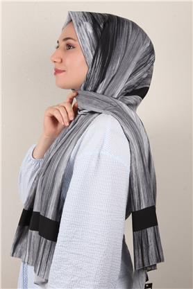Jakarlı İcon Şal 3104-10 Gri-Siyah