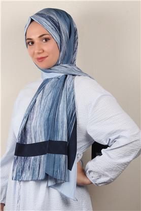 Jakarlı İcon Şal 3104-3 Mavi