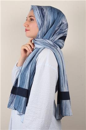 Jakarlı İcon Şal 3104-3 Mavi