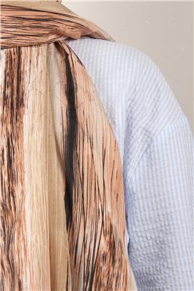 Jakarlı İcon Şal 3104-4 Kahverengi