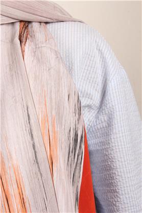 Jakarlı İcon Şal 3104-6 Turuncu