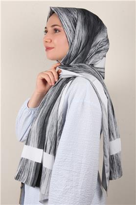 Jakarlı İcon Şal 3104-7 Siyah-Gri