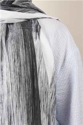 Jakarlı İcon Şal 3104-7 Siyah-Gri