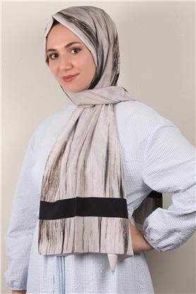 Jakarlı İcon Şal 3104-8 Koyu Taş