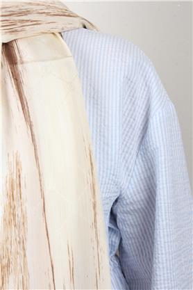 Jakarlı İcon Şal 3104-9 Krem