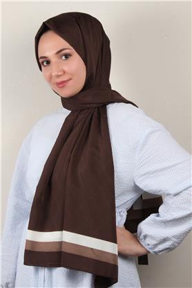 Jakarlı İcon Şal 3105-2 Kahverengi