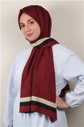Jakarlı İcon Şal 3105-5 Bordo