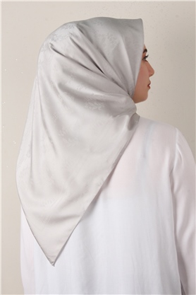 Jakarlı İpeksi Eşarp 3089-13 Gri