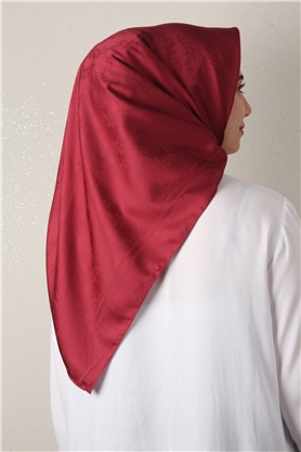 Jakarlı İpeksi Eşarp 3089-14 Bordo