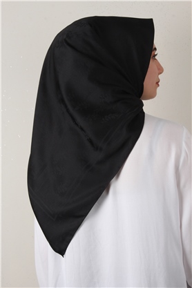 Jakarlı İpeksi Eşarp 3089-16 Siyah