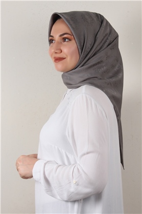 Jakarlı İpeksi Eşarp 3089-18 Füme