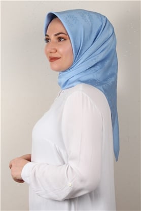 Jakarlı İpeksi Eşarp 3089-4 Bebe Mavisi