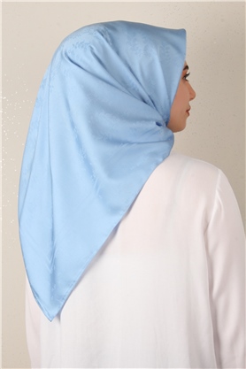 Jakarlı İpeksi Eşarp 3089-4 Bebe Mavisi