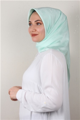 Jakarlı İpeksi Eşarp 3089-5 Su Mavisi
