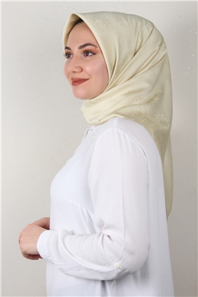 Jakarlı İpeksi Eşarp 3089-7 Fil Dişi Rengi
