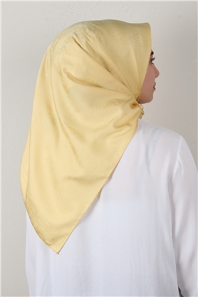 Jakarlı İpeksi Eşarp 3089-9 Soft Sarı