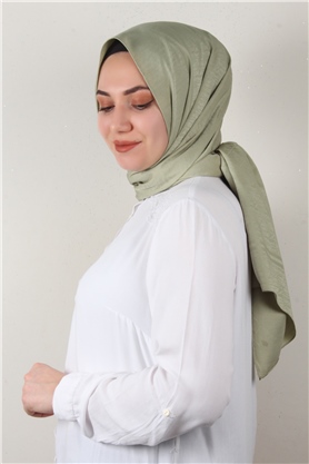 Jakarlı İpeksi Şal 8084-19 Mint Yeşili