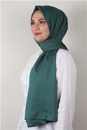 Jakarlı İpeksi Şal 8084-21 Zümrüt Yeşili