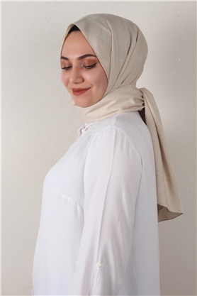 Jakarlı İpeksi Şal 8084-23 Bej