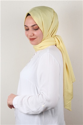 Jakarlı İpeksi Şal 8084-7 Soft Limon