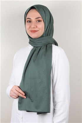 Jakarlı İpeksi Şal 8085-10 Zümrüt Yeşili
