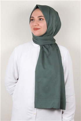 Jakarlı İpeksi Şal 8085-10 Zümrüt Yeşili