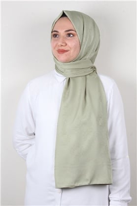 Jakarlı İpeksi Şal 8085-16 Mint Yeşili