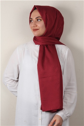 Jakarlı İpeksi Şal 8085-2 Vişne