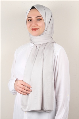 Jakarlı İpeksi Şal 8085-20 Gri