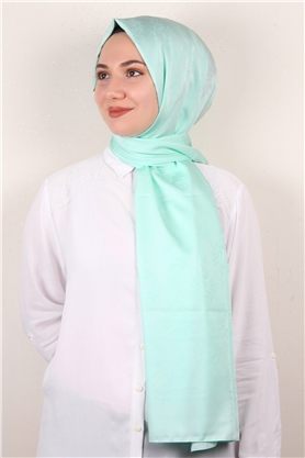 Jakarlı İpeksi Şal 8085-28 Su Yeşili