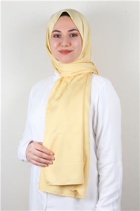 Jakarlı İpeksi Şal 8085-5 Soft Sarı
