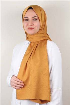 Jakarlı İpeksi Şal 8085-6 Hardal