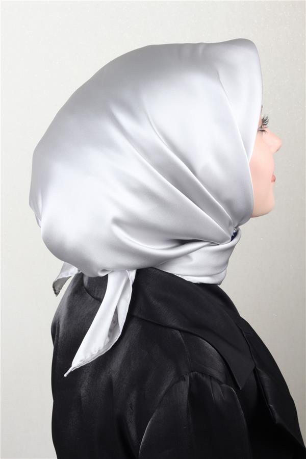 Joyas Düz İpek Eşarp 4142-12 Açık Gri