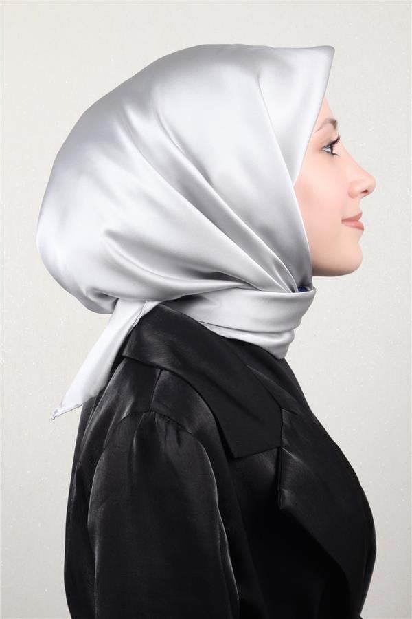 Joyas Düz İpek Eşarp 4142-12 Açık Gri
