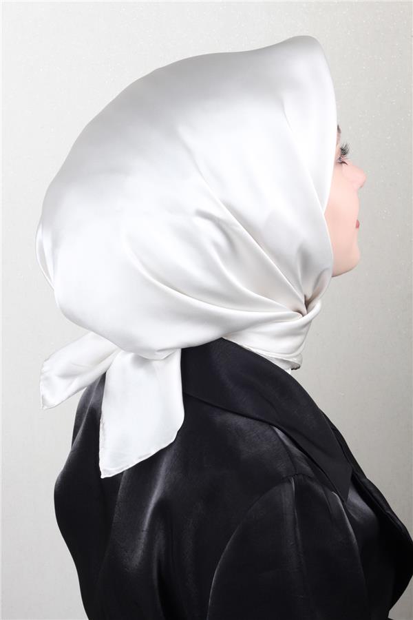 Joyas Düz İpek Eşarp 4142-13 Kırık Beyaz