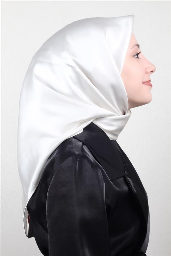 Joyas Düz İpek Eşarp 4142-13 Kırık Beyaz
