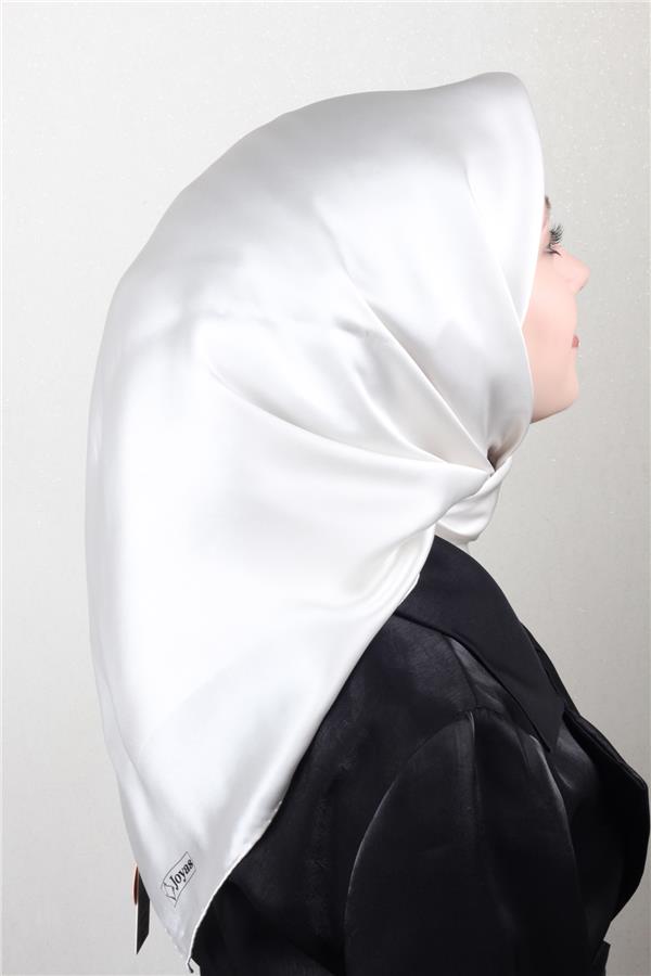 Joyas Düz İpek Eşarp 4142-13 Kırık Beyaz