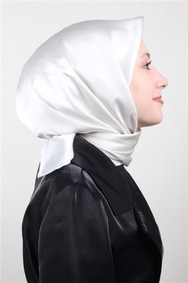 Joyas Düz İpek Eşarp 4142-13 Kırık Beyaz