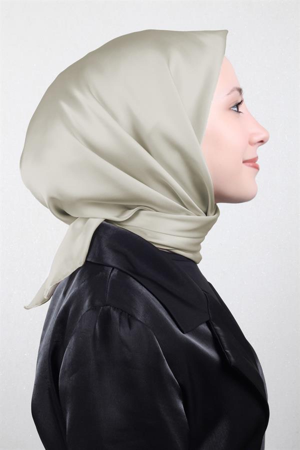 Joyas Düz İpek Eşarp 4142-15 Açık Bej