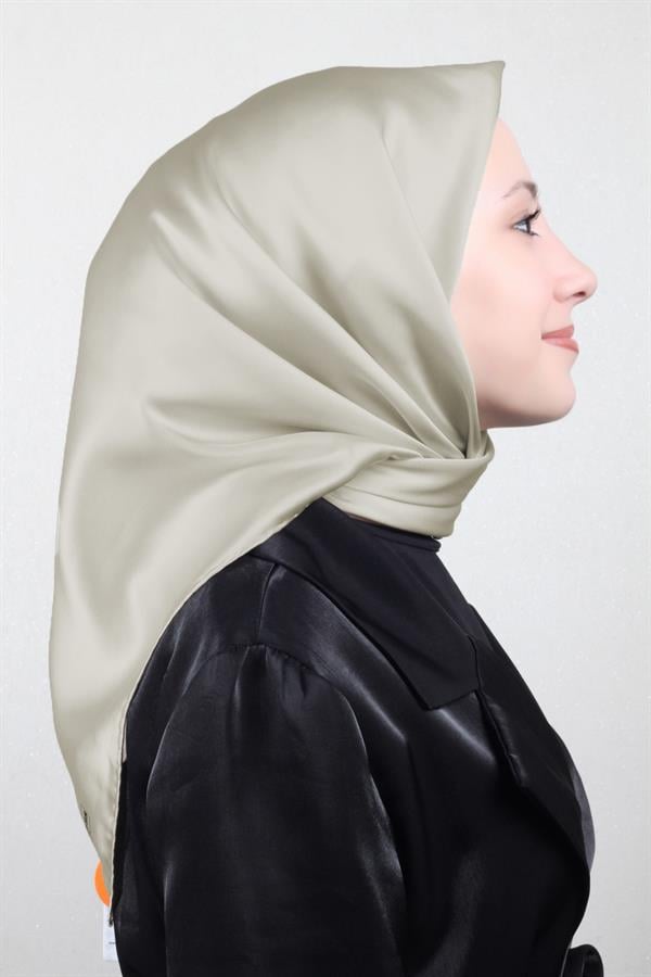 Joyas Düz İpek Eşarp 4142-15 Açık Bej