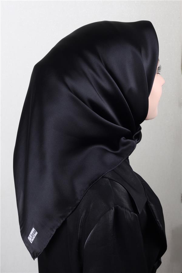Joyas Düz İpek Eşarp 4142-2 Siyah