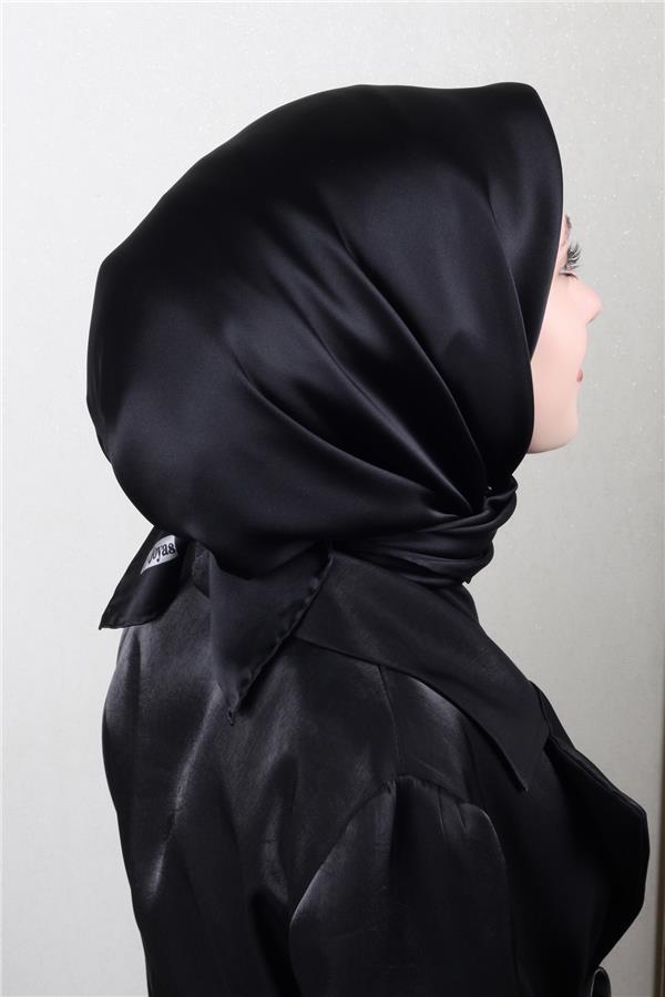 Joyas Düz İpek Eşarp 4142-2 Siyah