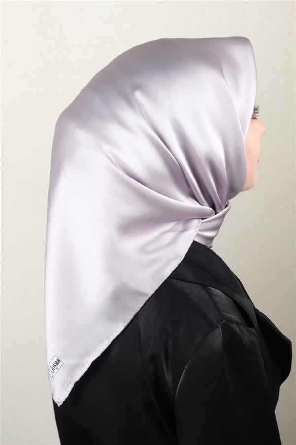 Joyas Düz İpek Eşarp 4142-4 Gümüş