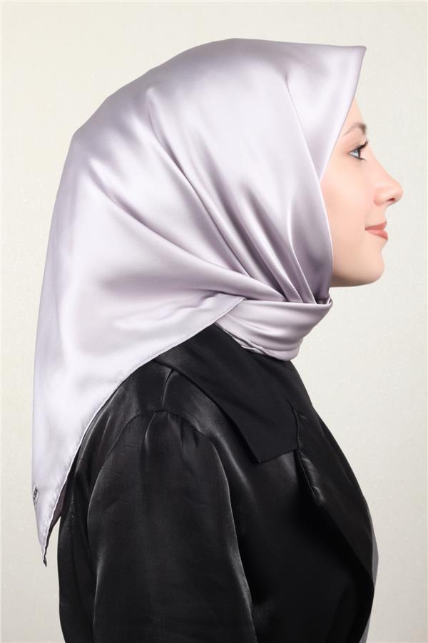 Joyas Düz İpek Eşarp 4142-4 Gümüş