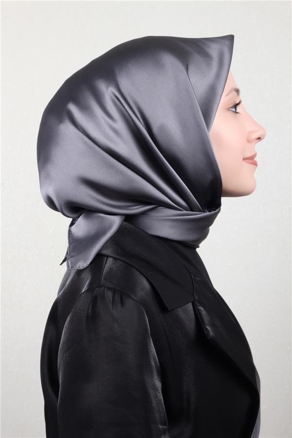 Joyas Düz İpek Eşarp 4142-6 Füme