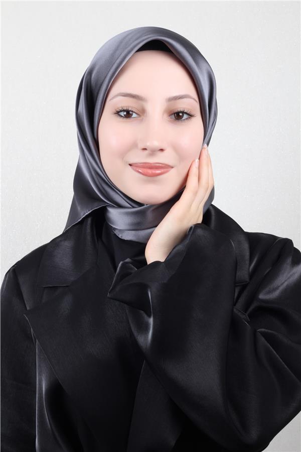 Joyas Düz İpek Eşarp 4142-6 Füme