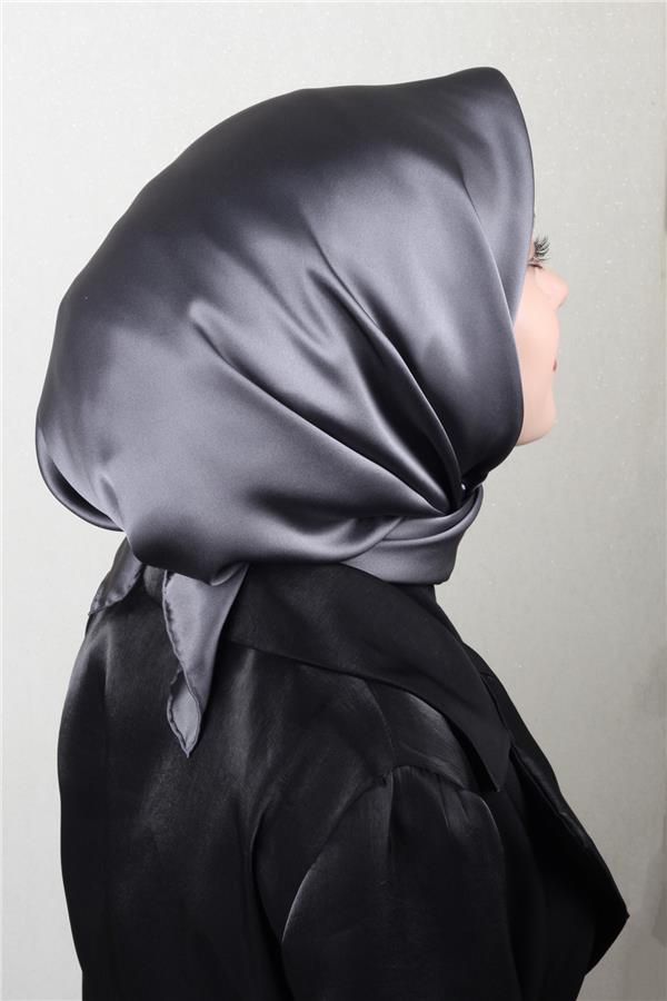 Joyas Düz İpek Eşarp 4142-6 Füme