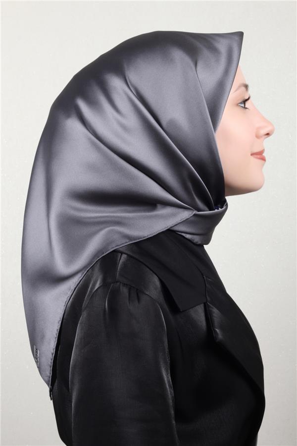 Joyas Düz İpek Eşarp 4142-6 Füme