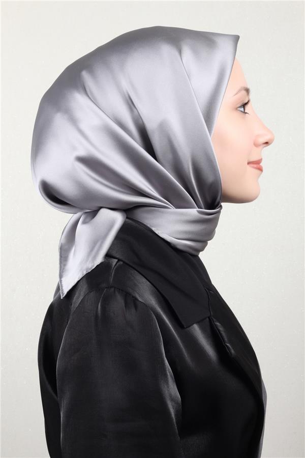 Joyas Düz İpek Eşarp 4142-7 Gri
