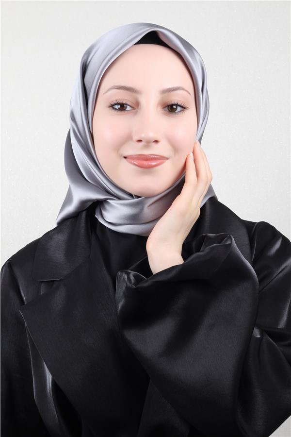 Joyas Düz İpek Eşarp 4142-7 Gri